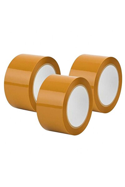 Generic شريط لاصق بني للتغليف - 3 قطع - 90 ياردة لكل لفة - لاصق قوي، شديد التحمل