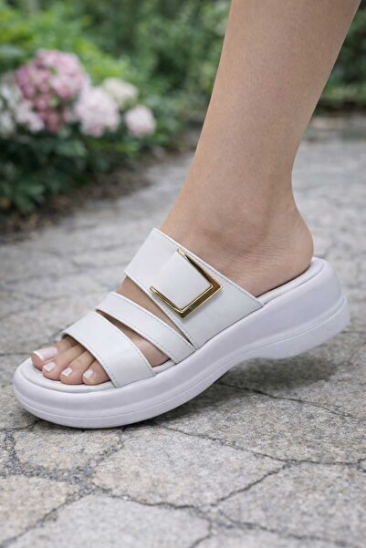 ds Dicle Stil Sandale de damă cu detaliu de cataramă laterală