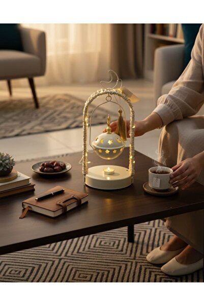 GIFT مبخرة ديكوري انيق وفانوس معدني اضاءة (1 حبة )