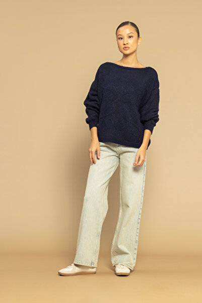 Nisan Pulover tricotat cu gât barcă