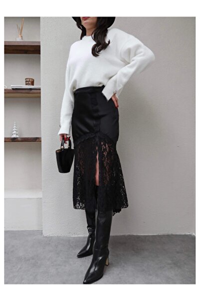 ESRAHELVACI Lace Satin Skirt