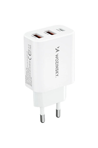 WOZINSKY CWCUCW, USB-C și 2x USB, 30W, Alb