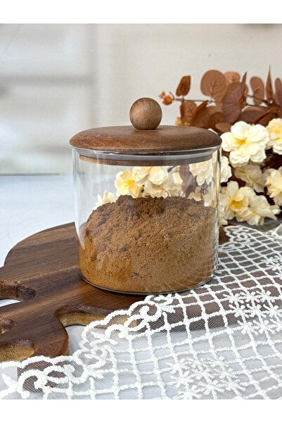 MİEN Akasya Top Kulp Cam Kavanoz 750 Ml TKEBT Şeffaf