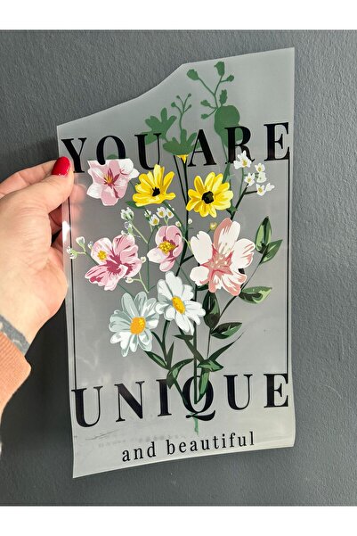 Gönülden Tasarım Εκτύπωση μεταφοράς με λουλουδάτο κείμενο που συγκολλεί με σί...