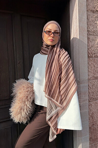 cs camellia scarf Şal de muselină Ecru Dreams - Caramel