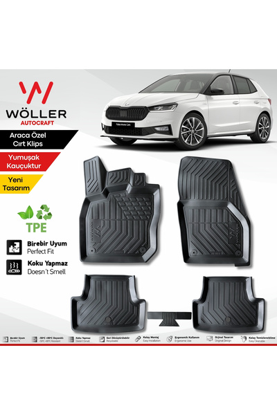 wöller Skoda Fabia Paspas 2022 2026 Arası Uyumlu 3d Havuzlu Paspas