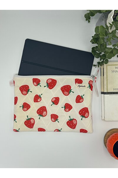 Aysmade Tablet Kılıfı & Organizer - Çilek Desen
