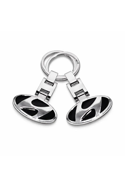 Hyundai Set of 2 Premium 3D Keychains, Metallic, Double-Sided