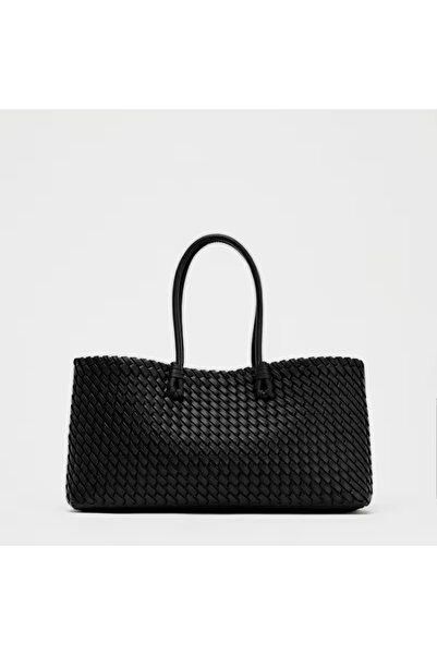 HONEY BAG Geantă de umăr pentru femei, cu fermoar, cu detalii tricotate, tip ...