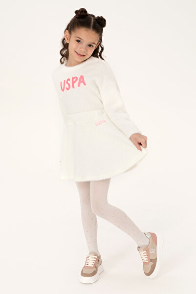 U.S. Polo Assn. Girl's Cream Knitted Skirt 50317958-Vr256