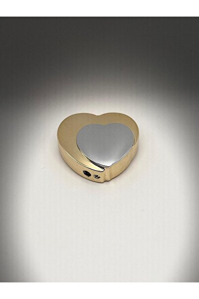 Zera Gold-Silver Renk Kalp Tasarımlı Tekrar Doldurulabilir Model Çakmak