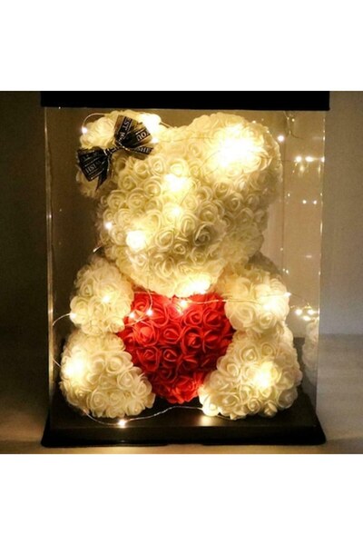 OEM Ursuleț floral alb „Îndrăgostit”