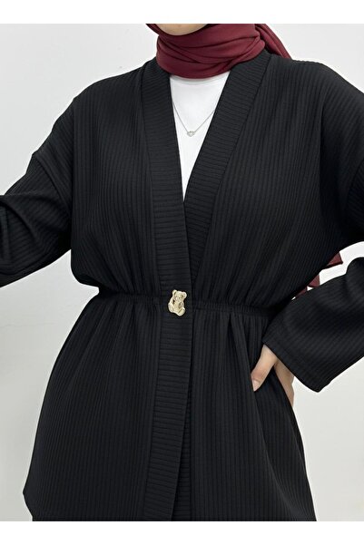 Foremia Button Detail Cardigan-Black