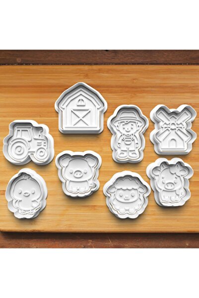 Hobist قالب بسكويت وعجينة حلوى بنمط المزرعة اللطيف والجميل