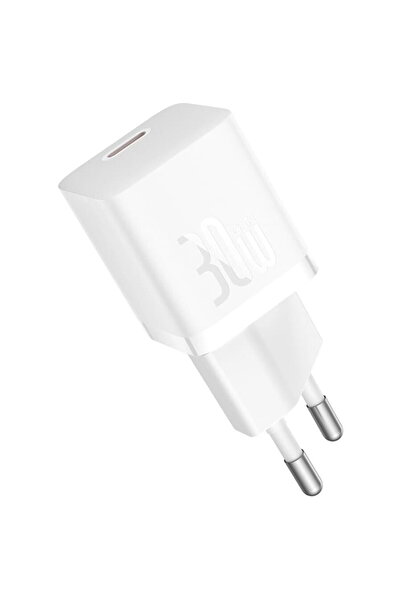 Baseus Type-C, Fast Charging, GaN, 30W + Cablu Type-C, 100W, 1m Moon White