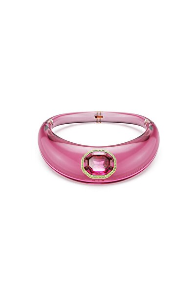 Swarovski 5723509 Kolye Dulcis Choker, Octagon Cut, Pave, Pink, Gold-Tone Plated