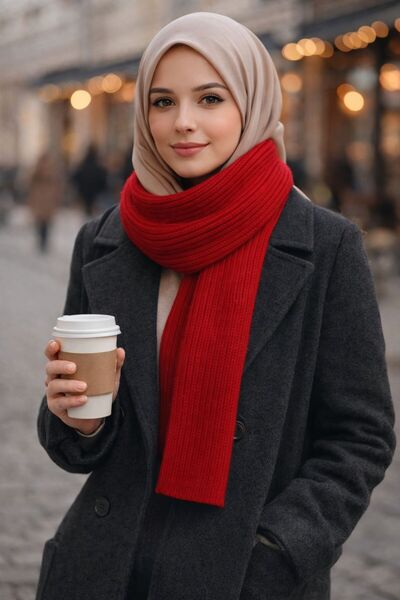 eksa tekstil Atkı kırmızı selanik atkı