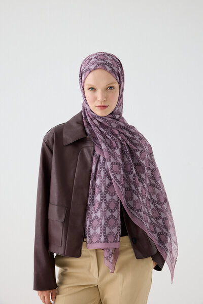 cs camellia scarf Şal Rami Praga - Trandafir uscat