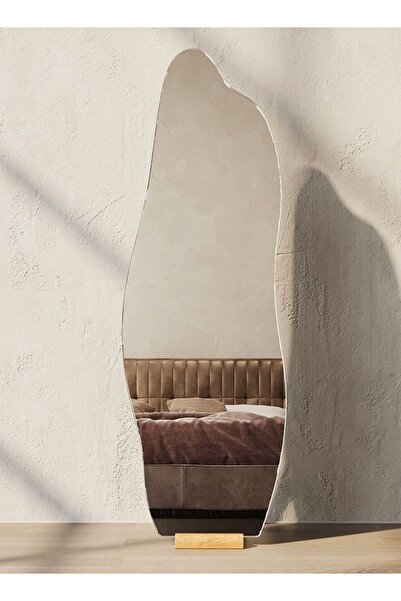 Raffine Modern Full Length Borderless Standing Hanging Floor Mirror with Wood...