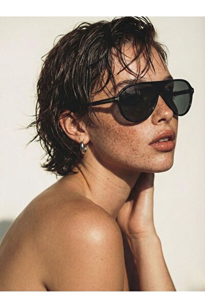 TomyHelf Black Pilot Retro Sunglasses Uv400 Protection