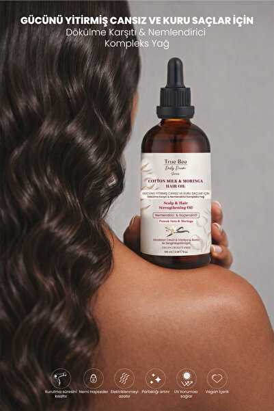 True Bee زيت العناية المتكاملة الفعال لتقوية وترطيب الشعر الذي فقدت قوته ويتك...