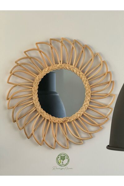Renesse Home Gambiya El Yapımı Rattan Duvar Aynası