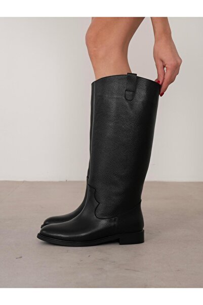 ECENİN BUTİĞİ Alessia Siyah Hakiki Deri Kadın XL Çizme