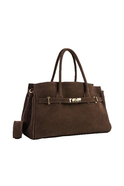 bag Celina Handbag - Suede Leather BROWN