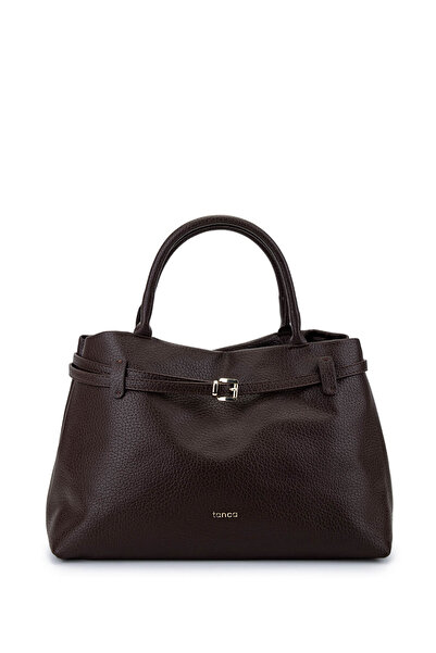Tamer Tanca حقيبة يد نسائية من الجلد الصناعي باللون البني