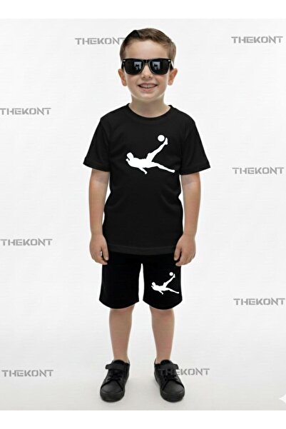 THEKONT Röveşata Sports Printed Shorts-T-Shirt Bottom Top Summer Set