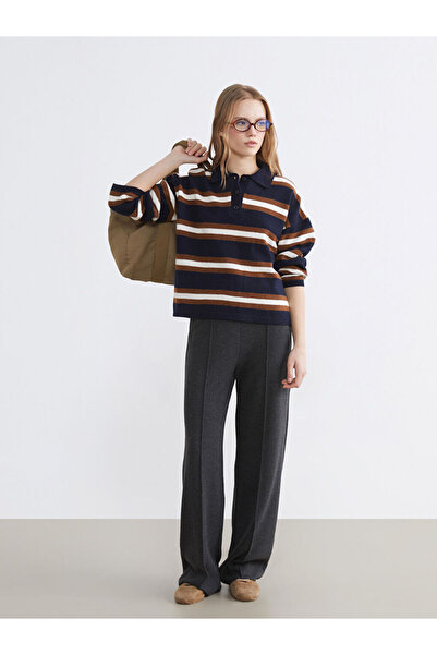 LC Waikiki Colecția Shining Store: Pantaloni largi pentru femei cu șnur în ta...