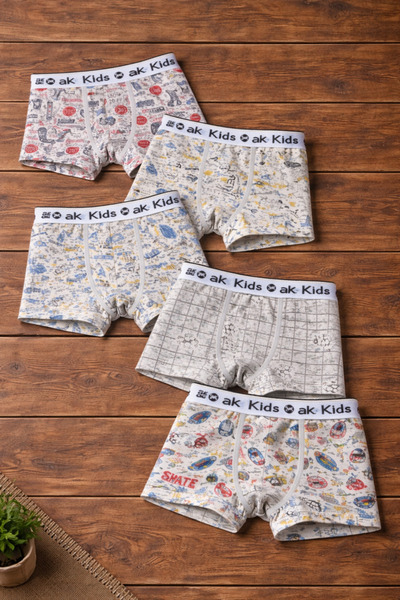 SÜSEN LİNGERİE ASORTİ KARIŞIK DESENLİ ÇOCUK BOXER,PAMUKLU GÜNLÜK ÇOCUK BOXER