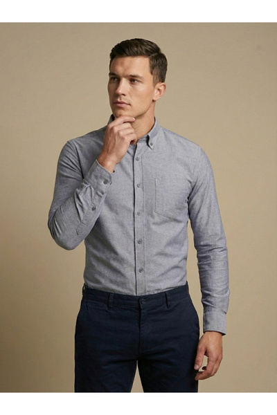 dcn giyim 1985 Men's 100% Cotton Classic Fit Shirt-1074