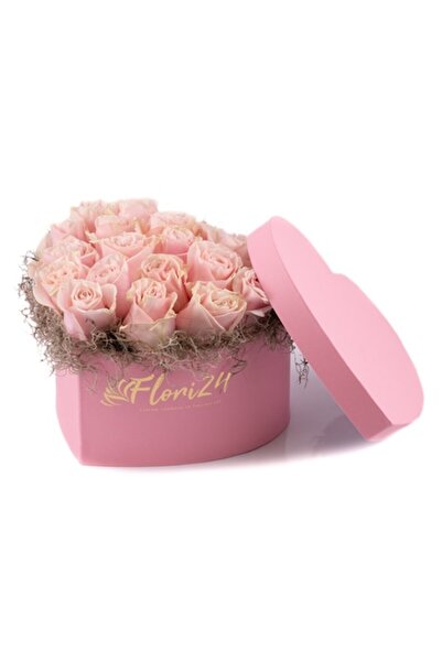 OEM Floral arrangement in heart box: 19 Banana Roses