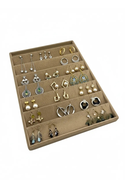 MeGass Dekor Saray Bosna Model Suede Fabric Milk Coffee Color 34/24 cm Uprigh...