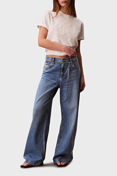 Calvin Klein Pamuklu Relaxed Fit Düşük Bel Bol Paça Jeans LV047E752G3NS KOT P...