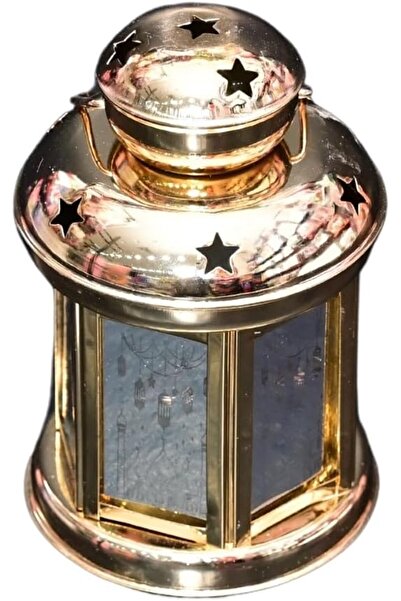 Al Nawader Village فانوس رمضاني صغير مزود بضوء وصوت، ذهبي اللون، AL1715