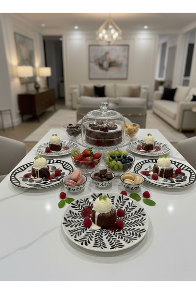 FARALYAHOME Porcelain Pasta Plate, Presentation Plate 6 Pieces 20 cm Mixed Se...