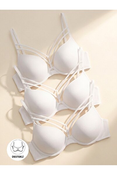 Nurteks Intimo Donna Anita Padded 3-Piece Economical Pack Stylish Bra