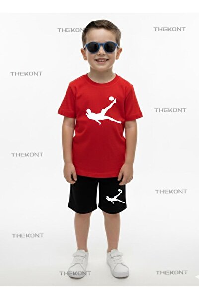 THEKONT Röveşata Sports Printed Shorts-T-Shirt Bottom Top Summer Set