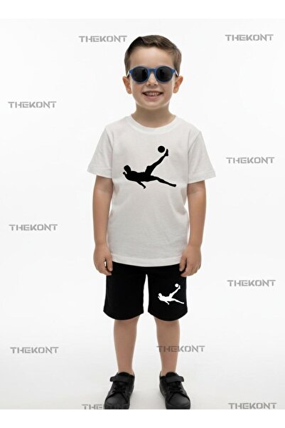 THEKONT Röveşata Sports Printed Shorts-T-Shirt Bottom Top Summer Set