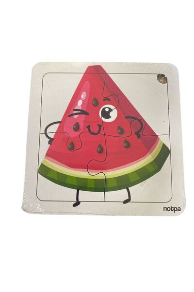 tüftürük Educational and Learning Wooden 4-Piece 13 X 13 Colorful Fruits Corr...