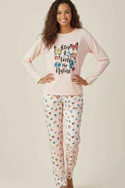enmodaiçgiyim Πολυτελές σετ γυναικείων πιτζάμες με σχέδια από 100% βαμβάκι - ...
