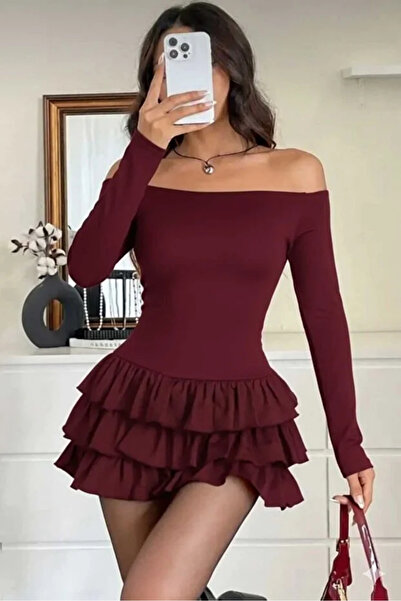 lumuteks Layered Skirt Detailed Dress