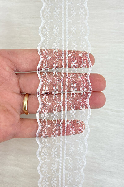 ZEYMERADE 10 Metre Çift Katlı Dantel Kurdele Beyaz Fisto, Bohça, Nişan, Çeyiz, Nikah, Hediye, Şeker, Süsleme