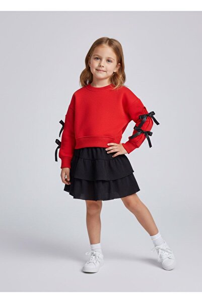 Lily and Co Girl's Sweat Suit with Ribbon Detailed Skirt