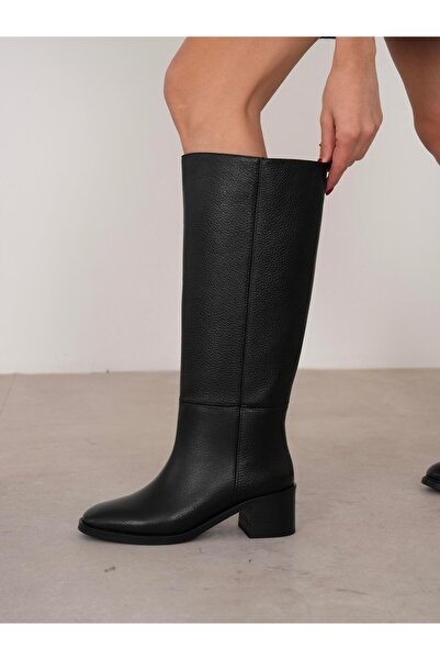 ECENİN BUTİĞİ Elara Siyah Hakiki Deri Kadın XL Çizme