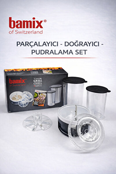 Bamix BAMİX3İN1 BUNDLE SET PARÇALAYICI(PROCESSOR)-PUDRALAMA DİSKİ (POWDER DİS...