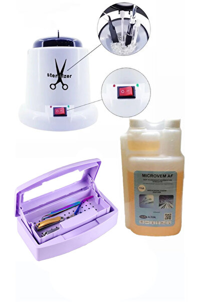 ELLEA NAIL ماكينة تعقيم 100 واط وسائل مطهر ميكروفيم 1 لتر صندوق معقم مع مصعد