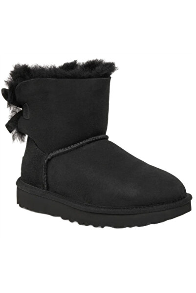 UGG Cizme de zăpadă Emu Mini Bailey Bow II pentru femei - piele întoarsă neag...